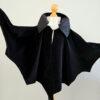 Atelier Spatz Cotton Velvet Dracula Cape with Lace Jabot