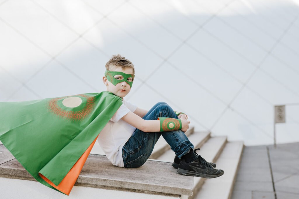 Sustainable superhero kids costume by Atelier Spatz