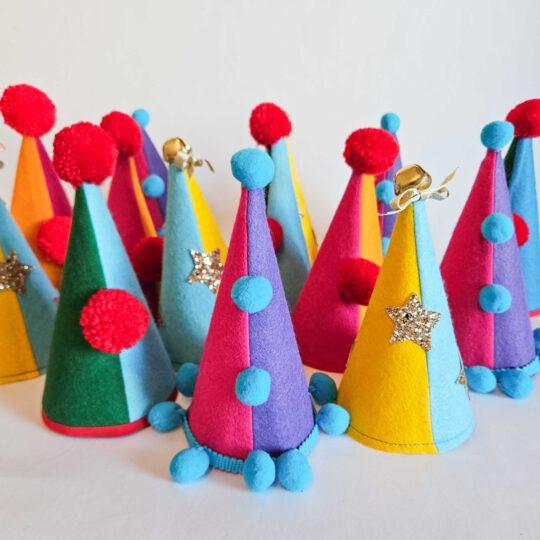 Atelier Spatz Colourful pointy clown hats for kids