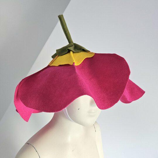 Primrose Flower Petal Hat in wool felt