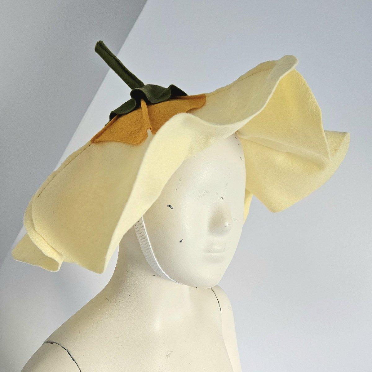 Primrose Flower Petal Hat in wool felt