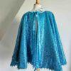 Melusina mermaid cape in blue sequins lined in cotton by Atelier Spatz