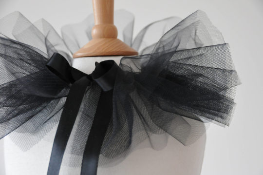 Harlequin Black Tulle Collar in Black or White