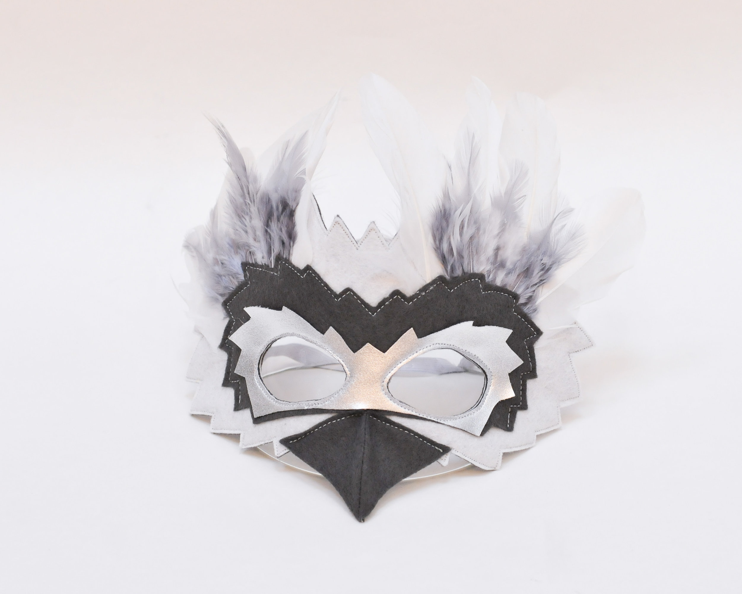 Vogelfedermaske | Eule Papagei Maske