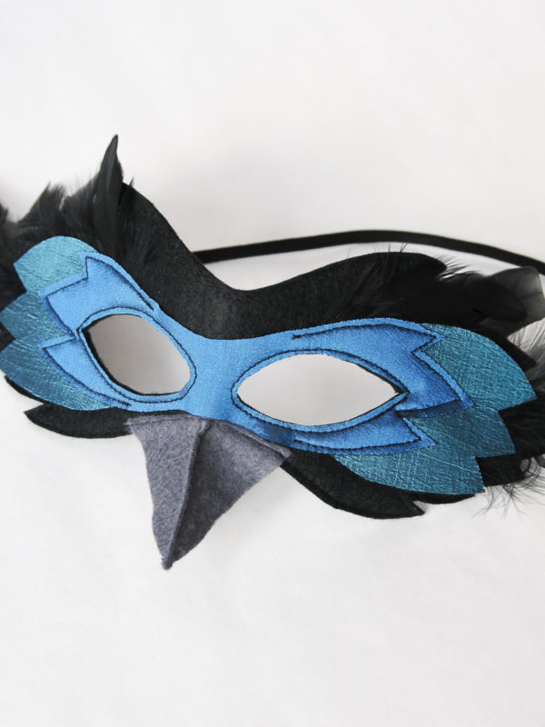 Raven Bird Mask | Black Feather and Felt Mask