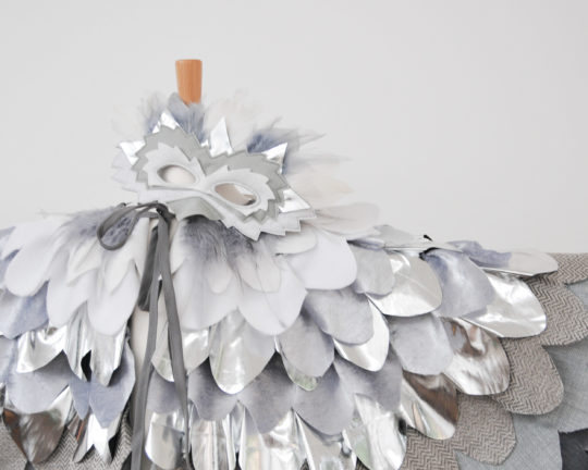 Cape d'oiseau hibou des neiges pour enfants | Costume d'oiseau gris argenté | Harry Potter Hedwig