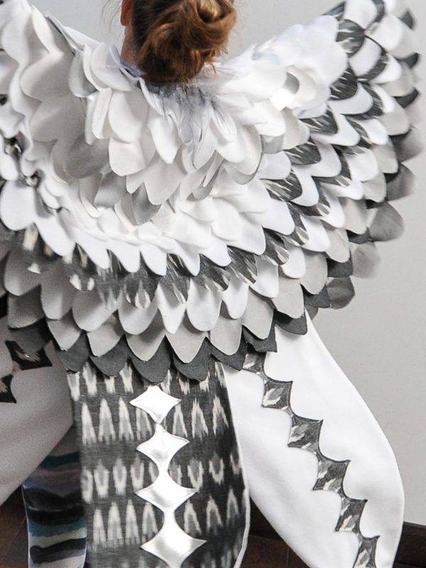 Kids Snow Owl Bird Cape | Silver Grey Bird Costume | Harry Potter Hedwig