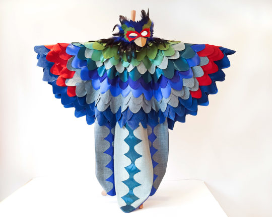 Bunter Papagei Kostüm Kostüm | Fantasy Vogel Cape