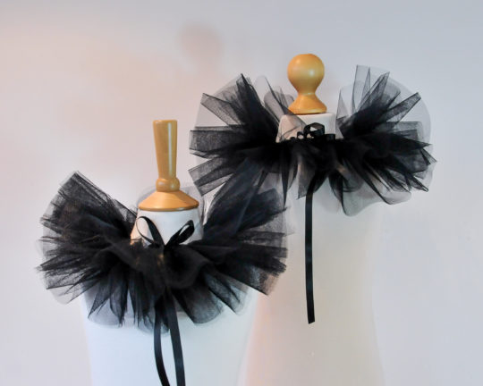 Harlequin Black Tulle Collar in Black or White