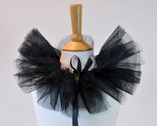 Harlequin Black Tulle Collar in Black or White