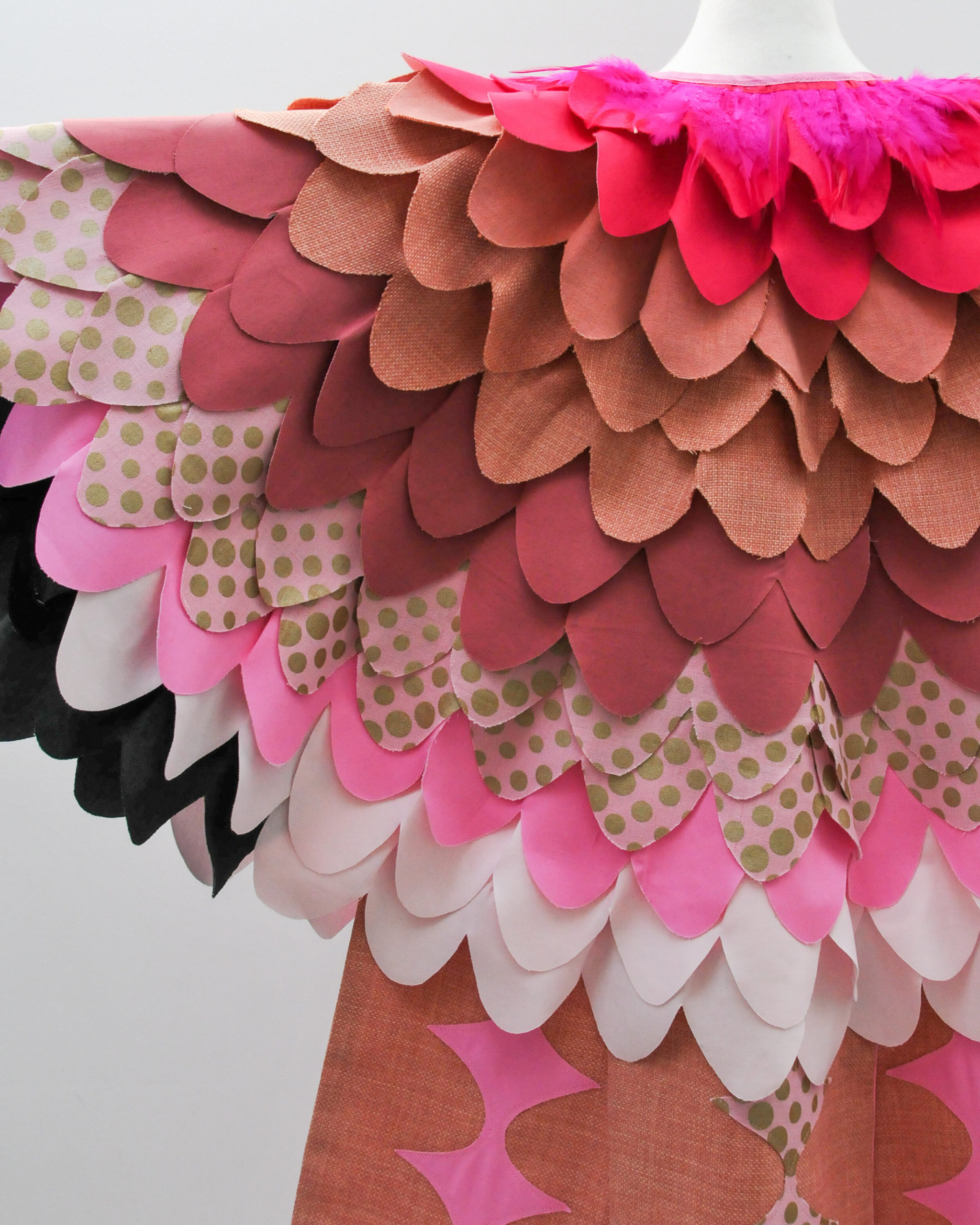 Costume d'oiseau flamant rose | Cape d'oiseau rose