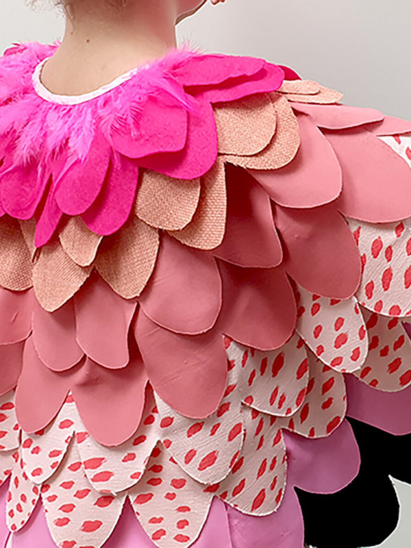 Costume d'oiseau flamant rose | Cape d'oiseau rose