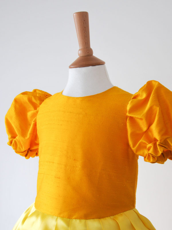 Yellow Sunshine Sunflower Silk Dress