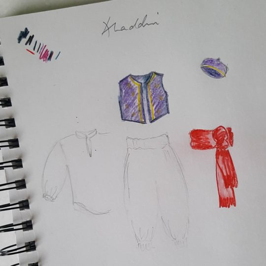 Costume d'Aladin : Gilet, chapeau et ceinture