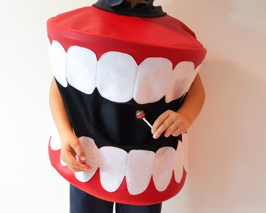 Costume d'Halloween pour enfants avec dents bavardes